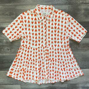 Anthropologie Porridge Watermelon Tiered Blouse Size Medium